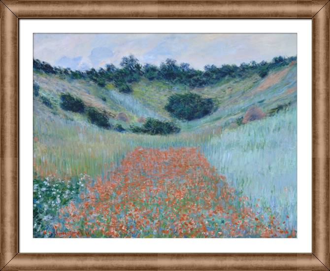 Картины в рамке, багете Claude Monet Poppy Field in a Hollow near Giverny