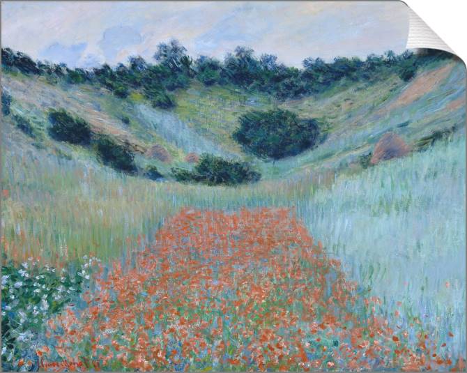 Купить и печать на заказ Картины на холсте Клод Моне Poppy Field in a Hollow near Giverny