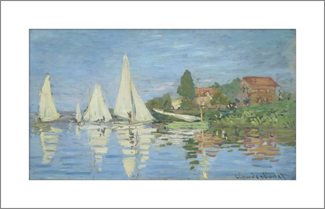 Купить и печать на заказ Картины, фото с паспарту Клод Моне Regatta at Argenteuil
