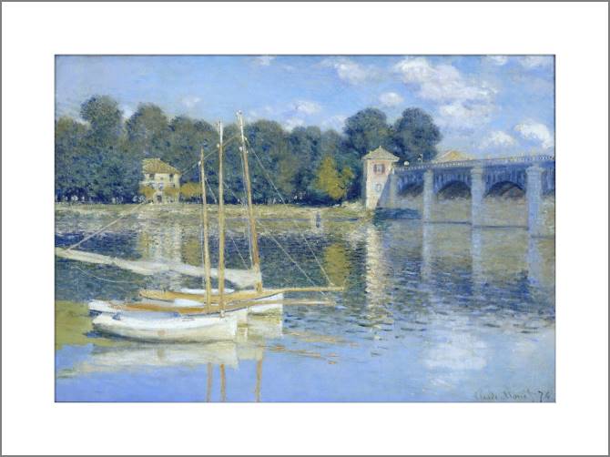 Купить и печать на заказ Картины, фото с паспарту Клод Моне The Bridge at Argenteuil