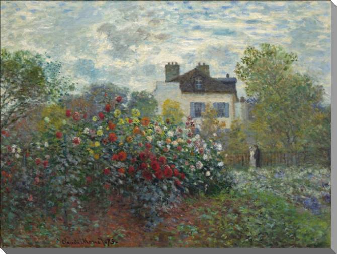 Купить и печать на заказ Картины на холсте Клод Моне The Garden of Monet at Argenteuil