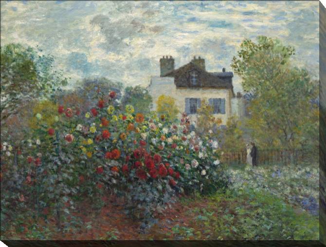 Купить и печать на заказ Картины на холсте Клод Моне The Garden of Monet at Argenteuil
