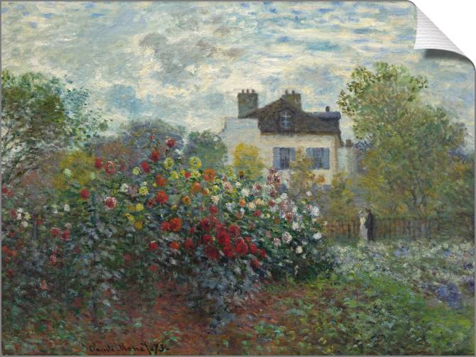 Купить и печать на заказ Картины на холсте Клод Моне The Garden of Monet at Argenteuil