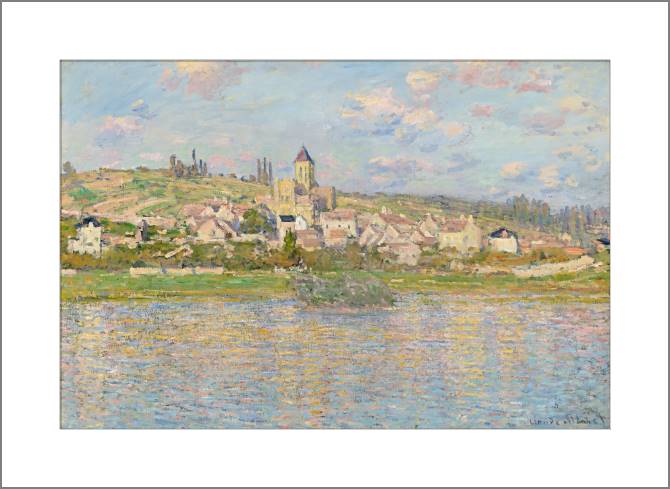 Купить и печать на заказ Картины, фото с паспарту Клод Моне Vetheuil