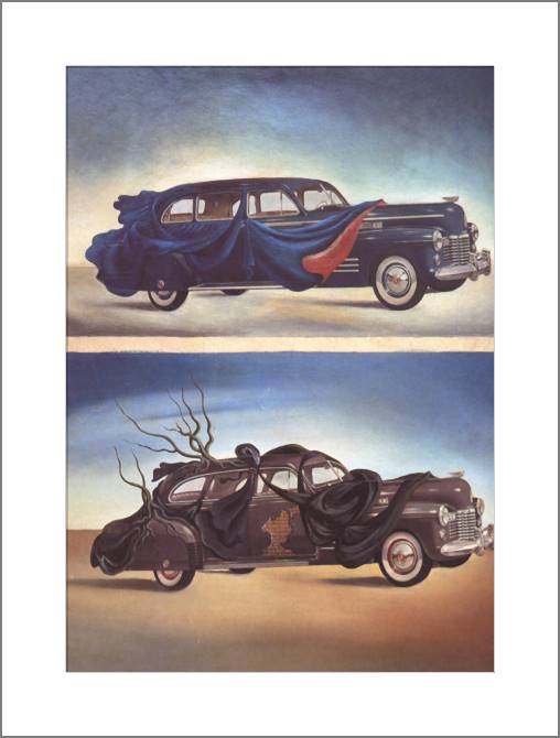 Купить и печать на заказ Картины, фото с паспарту Сальвадор Дали Car Clothing