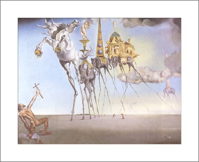 Купить и печать на заказ Картины, фото с паспарту Сальвадор Дали The Temptation of Saint Anthon