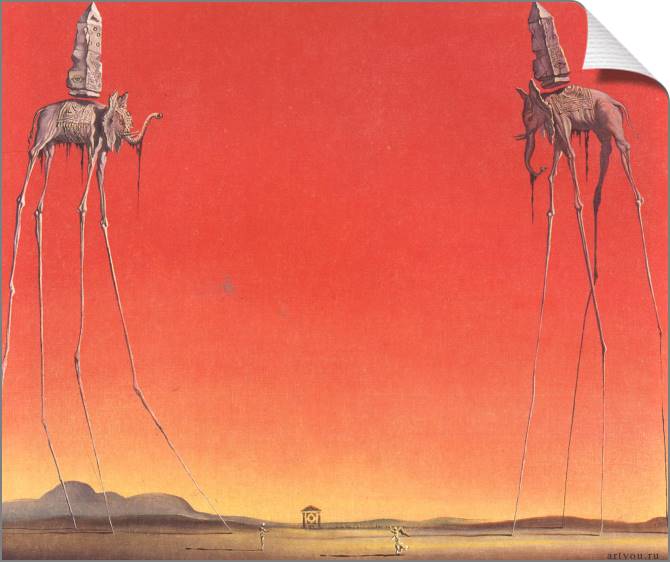 Картины на холсте Salvador Dali The Elephants