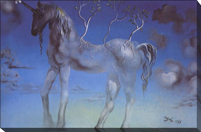 Paintings on canvas Salvador Dali The Happy Unicorn