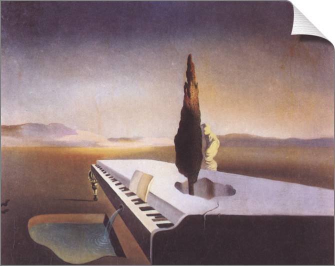 Картины на холсте Salvador Dali Necrophilic Fountain Flowing from a Grand Pian