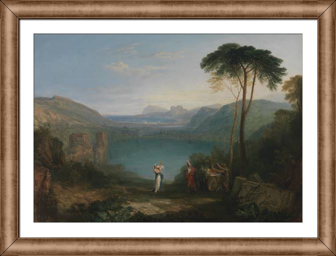 Купить и печать на заказ Репродукции картин Озеро Авернус — Эней и Кумская Сивилла