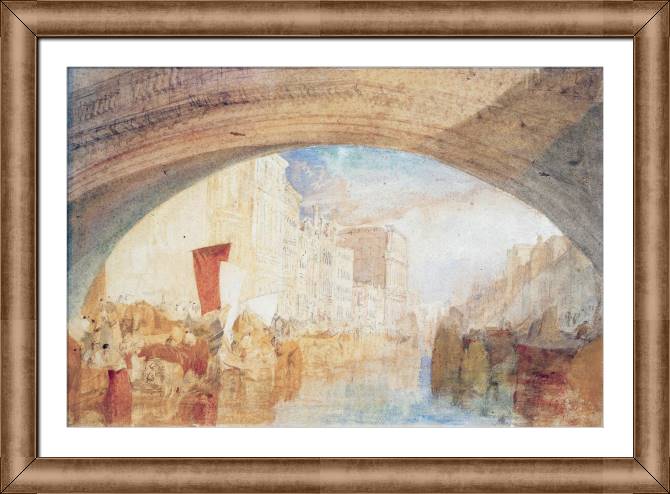 Картины в рамке, багете William Turner The Grand Canal from below the Rialto Bridge, Venice