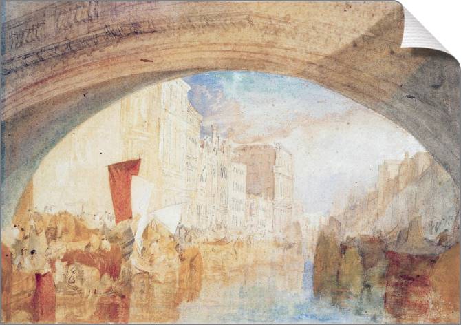 Картины на холсте William Turner The Grand Canal from below the Rialto Bridge, Venice