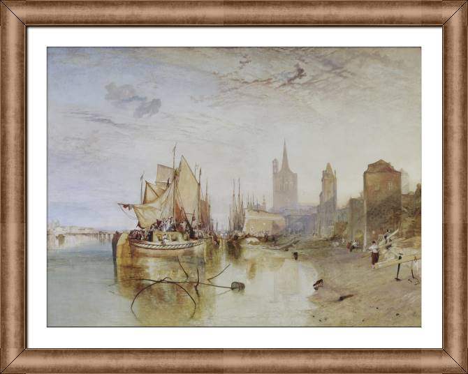 Картины в рамке, багете William Turner Cologne, The Arrival of a Packet-Boat, Evening