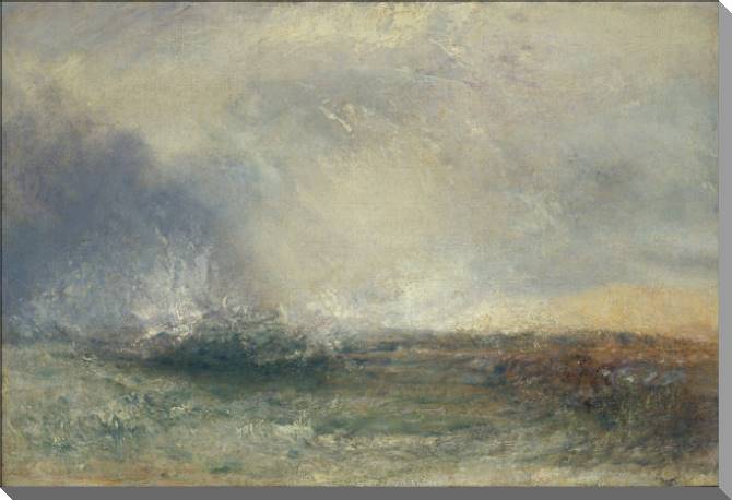 Купить и печать на заказ Картины на холсте Уильям Тёрнер Stormy Sea Breaking on a Shore