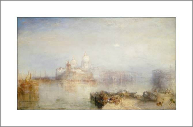 Купить и печать на заказ Картины, фото с паспарту Уильям Тёрнер Venice, Dogano and Santa Maria della Salute