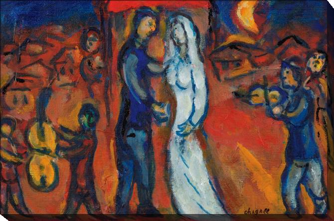 Картины на холсте Marc Chagall's Les Maries Sous Le Baldaquin