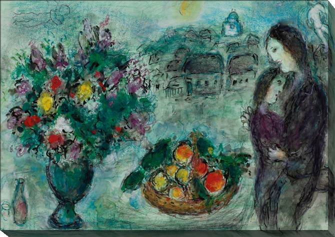 Картины на холсте Marc Chagall Fleurs Et Corbeille De Fruits