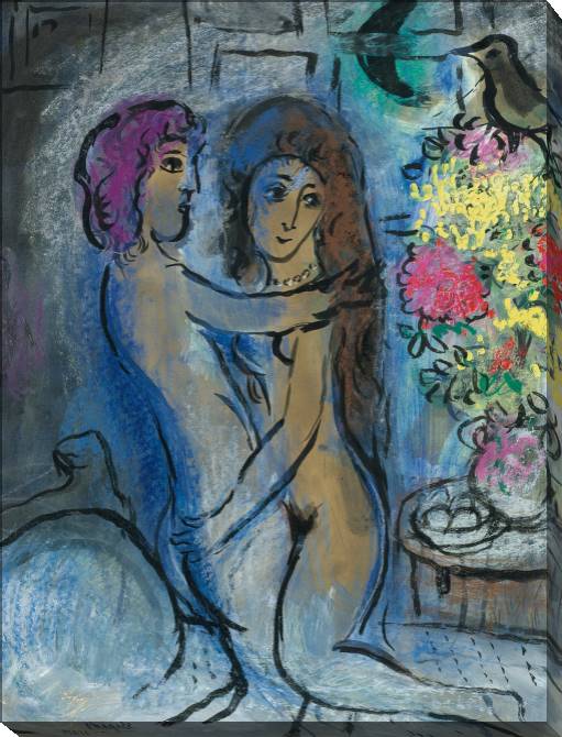Картины на холсте Marc Chagall Le Couple Bleu