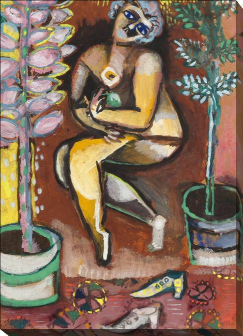 Картины на холсте Marc Chagall Nu Assis A La Fleur