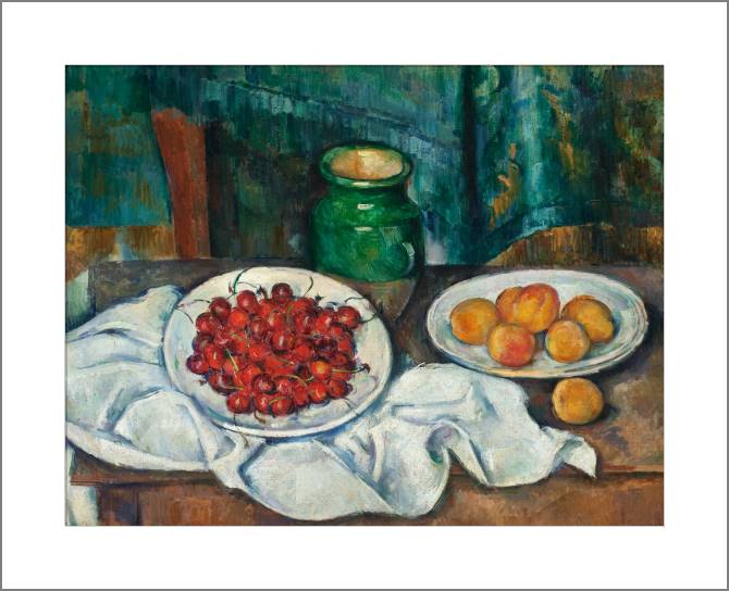 Купить и печать на заказ Картины, фото с паспарту Поль Сезанн Cherries and Peaches