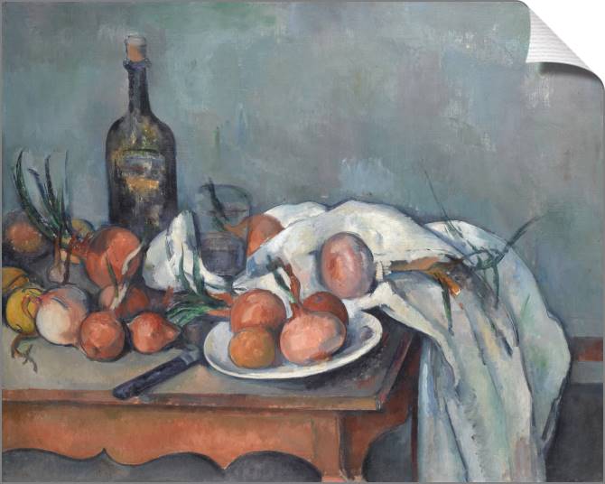 Paintings on canvas Paul Cezanne Onions and Bottle