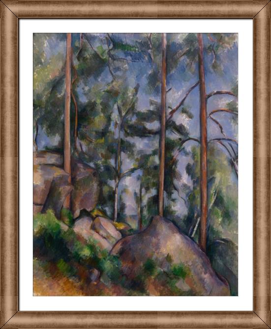 Картины в рамке, багете Paul Cezanne Pines and Rocks at Fontainebleau Forest