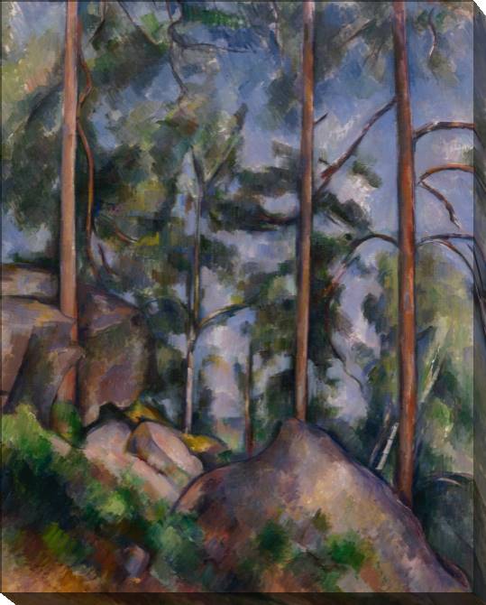 Paintings on canvas Paul Cezanne Pines and Rocks at Fontainebleau Forest