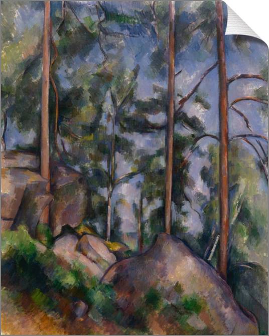 Paintings on canvas Paul Cezanne Pines and Rocks at Fontainebleau Forest