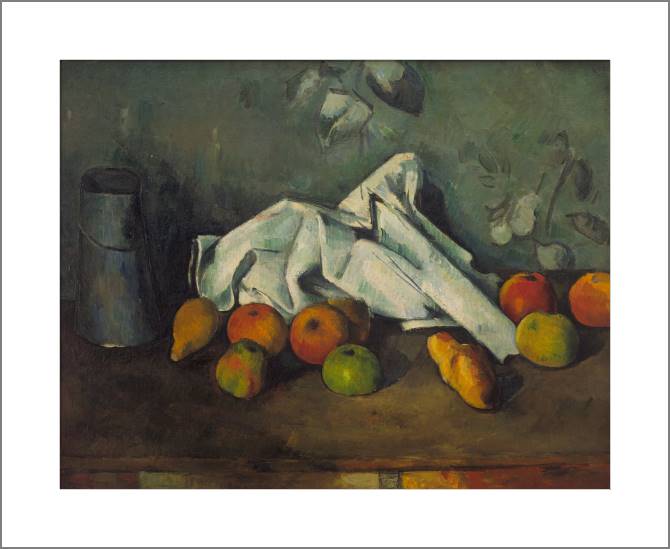Купить и печать на заказ Картины, фото с паспарту Поль Сезанн Milk Can and Apples