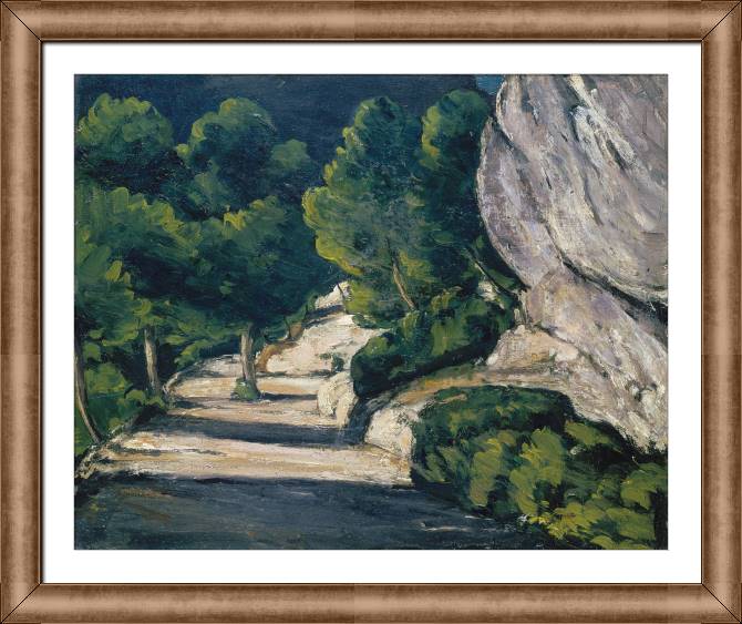 Картины в рамке, багете Paul Cezanne Landscape, Road with Trees in Rocky Mountains