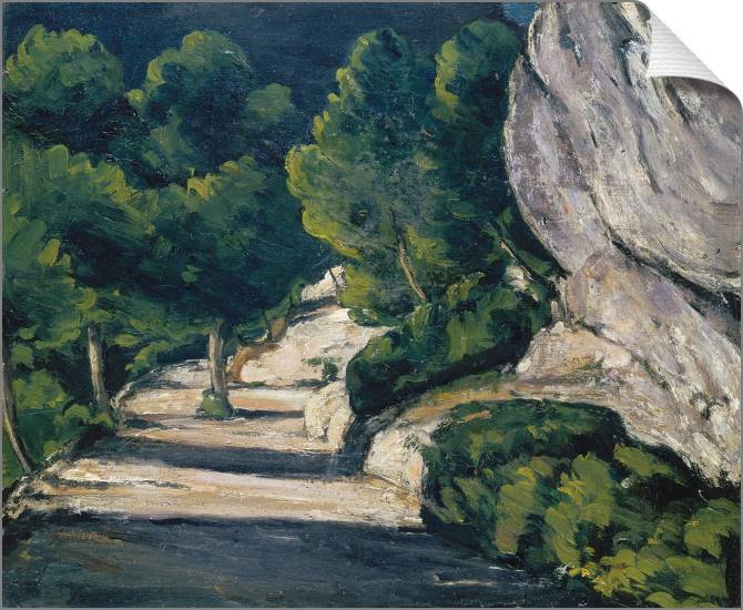 Картины на холсте Paul Cezanne Landscape, Road with Trees in Rocky Mountains