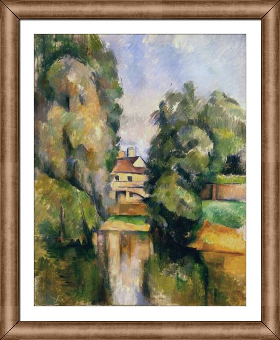 Картины в рамке, багете Paul Cezanne-Country House by a River