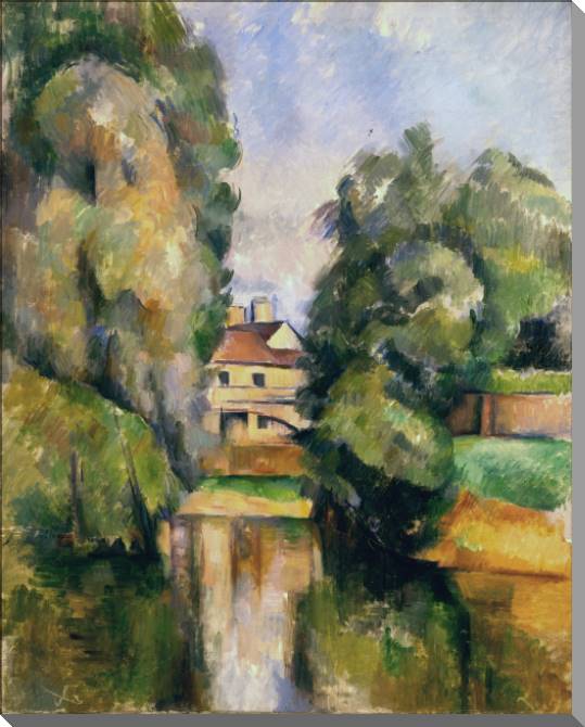 Купить и печать на заказ Картины на холсте Поль Сезанн Country House by a River