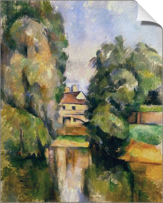 Картины на холсте Paul Cezanne-Country House by a River