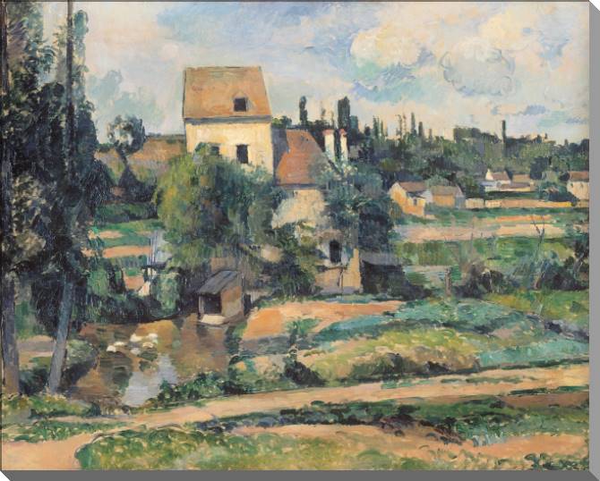Купить и печать на заказ Картины на холсте Поль Сезанн Mill on the Couleuvre at Pontoise
