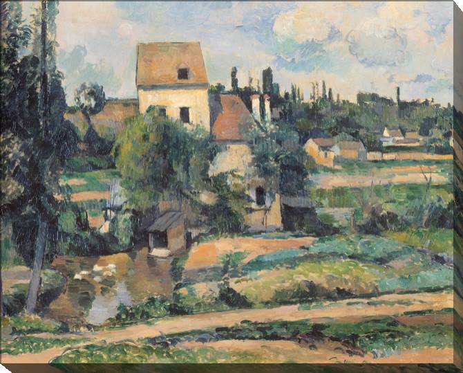Купить и печать на заказ Картины на холсте Поль Сезанн Mill on the Couleuvre at Pontoise