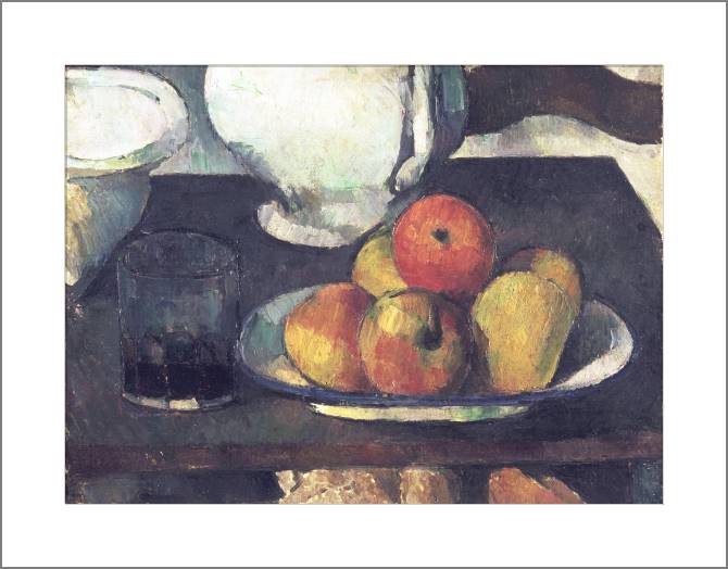 Купить и печать на заказ Картины, фото с паспарту Поль Сезанн Apples and a Glass of Wine