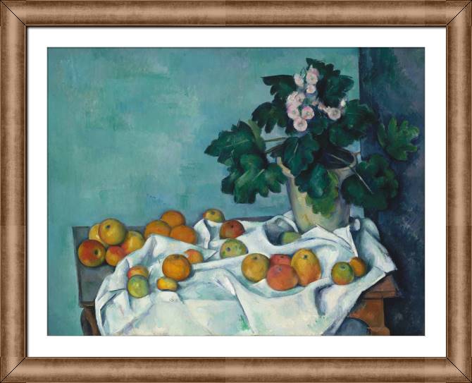 Картины в рамке, багете Paul Cezanne Apples and a Pot of Primroses