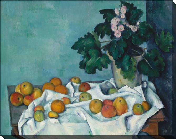 Картины на холсте Paul Cezanne Apples and a Pot of Primroses