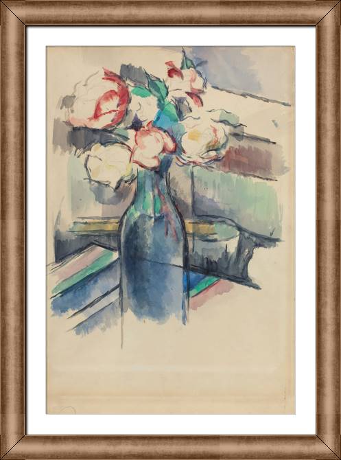 Картины в рамке, багете Paul Cezanne Roses in a Bottle