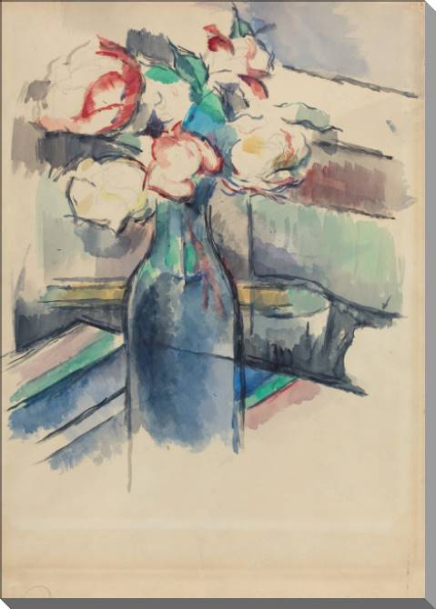 Paintings on canvas Paul Cezanne Roses in a Bottle