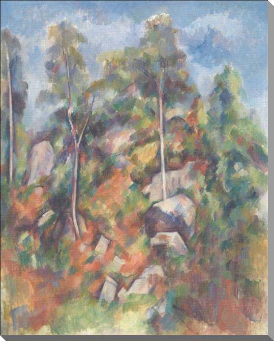 Paintings on canvas Paul Cezanne Rocks and Tree
