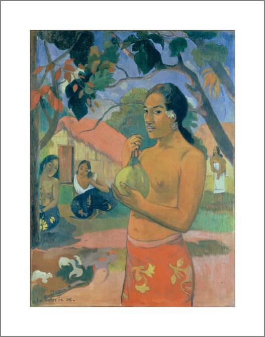 Paintings, photos from Passepartout Paul Gauguin Eu Haere Ia Oe (Woman Holding a Fruit - Where Are You Going)