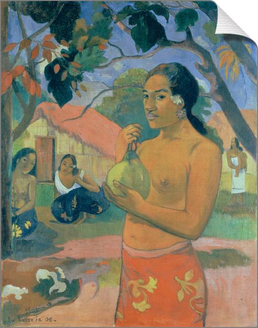 Картины на холсте Paul Gauguin Eu Haere Ia Oe (Woman Holding a Fruit - Where Are You Going)