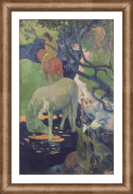 Картины в рамке, багете Paul Gauguin The White Horse