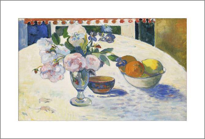 Paintings, photos from Passepartout Paul Gauguin Flowers and a Bowl of Fruit on a Table