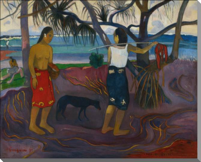 Купить и печать на заказ Картины на холсте Поль Гоген I Raro Te Oviri (Under the Pandanus)