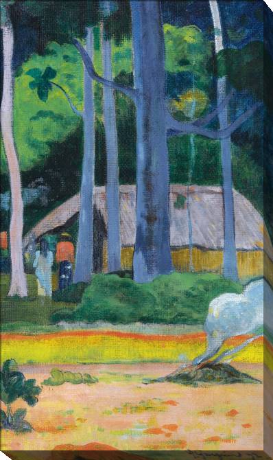Купить и печать на заказ Картины на холсте Поль Гоген Hut under the Trees