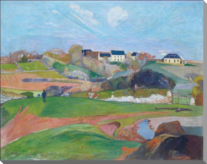 Купить и печать на заказ Картины на холсте Поль Гоген Landscape at Le Pouldu