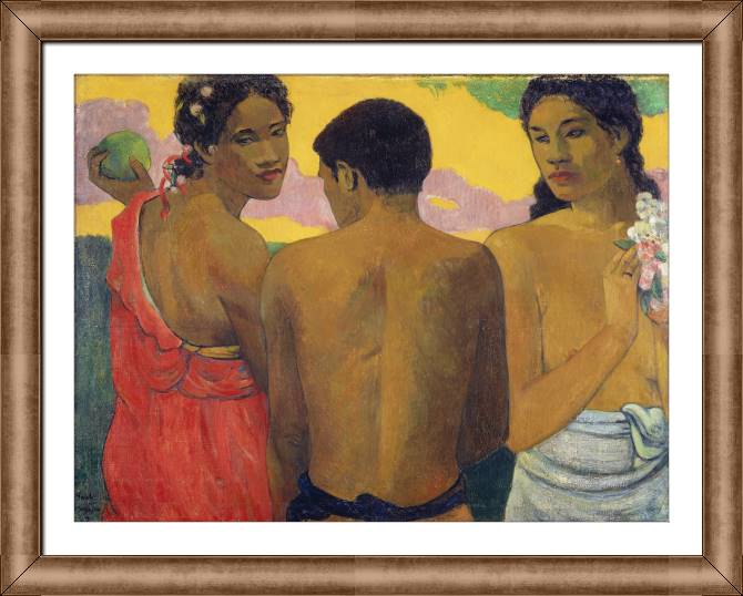 Картины в рамке, багете Paul Gauguin Three Tahitians